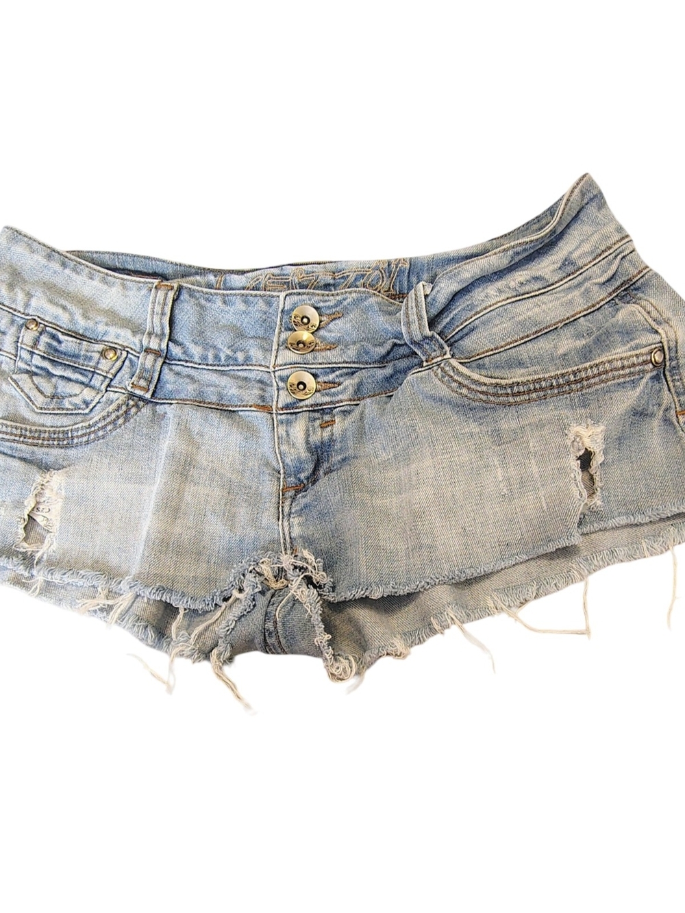 Ci Sono Light Wash Distressed Denim Shorts